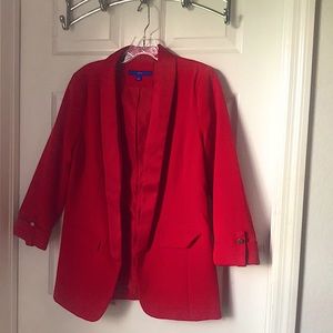 Lined Red Blazer with pockets